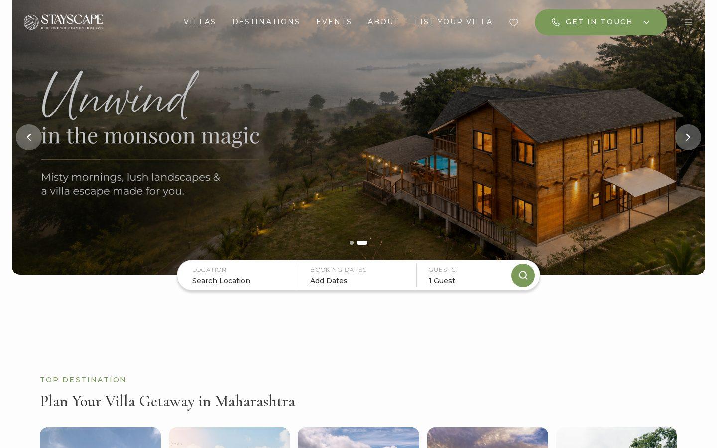 Stayscape homepage (new design)